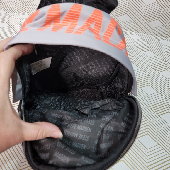 New! Steve Madden Grey/Multi Nylon Bminiforce Backpack Women's Backpacks. - Picture 6 of 12